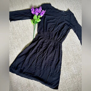 Divided Classic Black Long Sleeve Mini Dress - Size 0